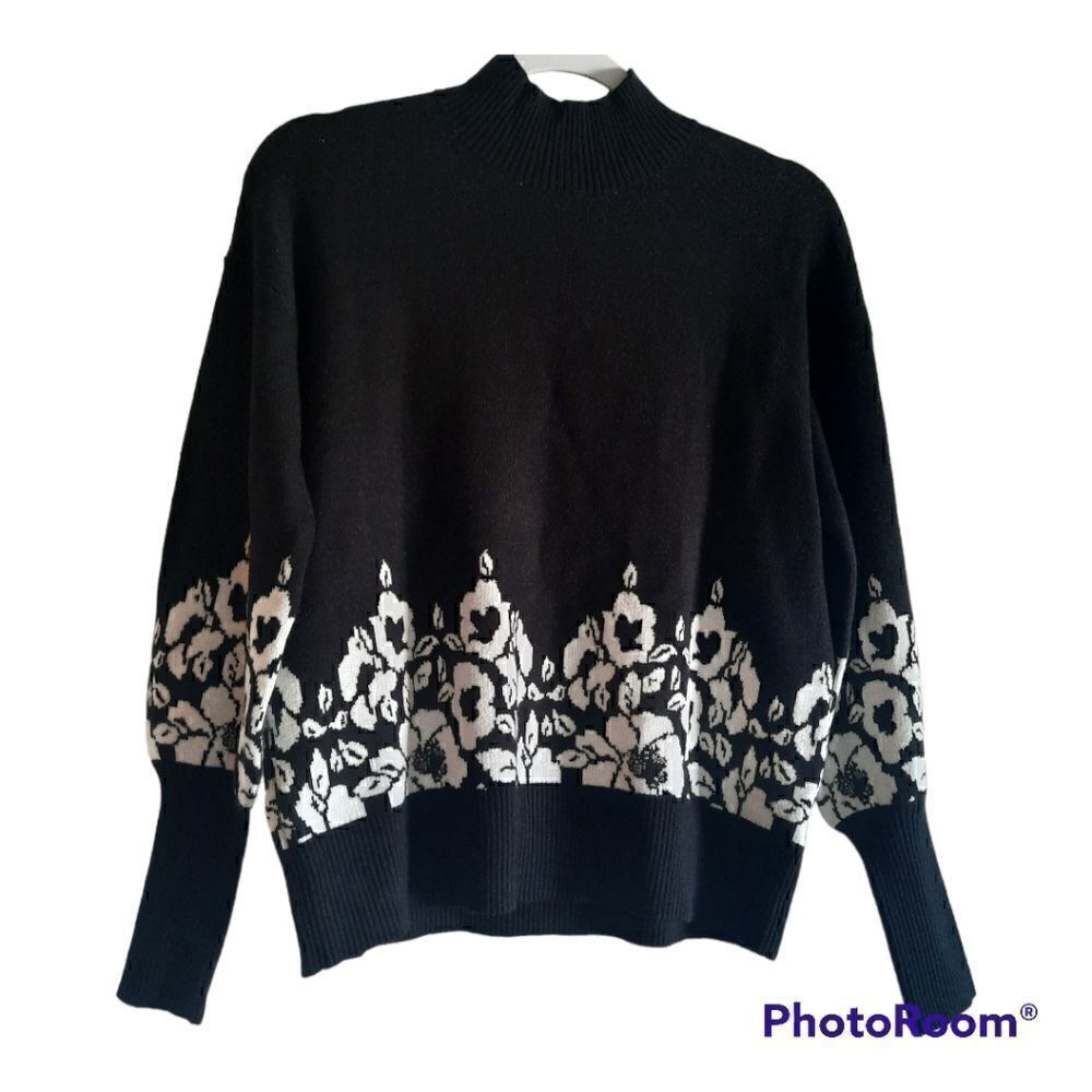 NICOLE MILLER Printed Turtleneck Sweater